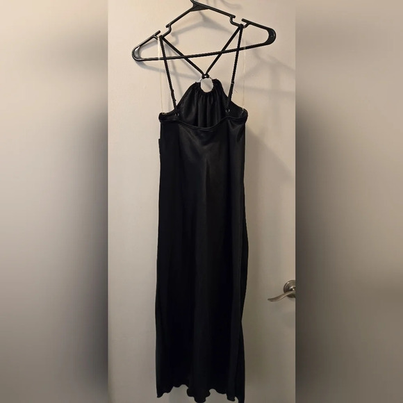 Black Silky Halter Dress - Picture 2 of 6